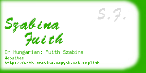 szabina fuith business card
